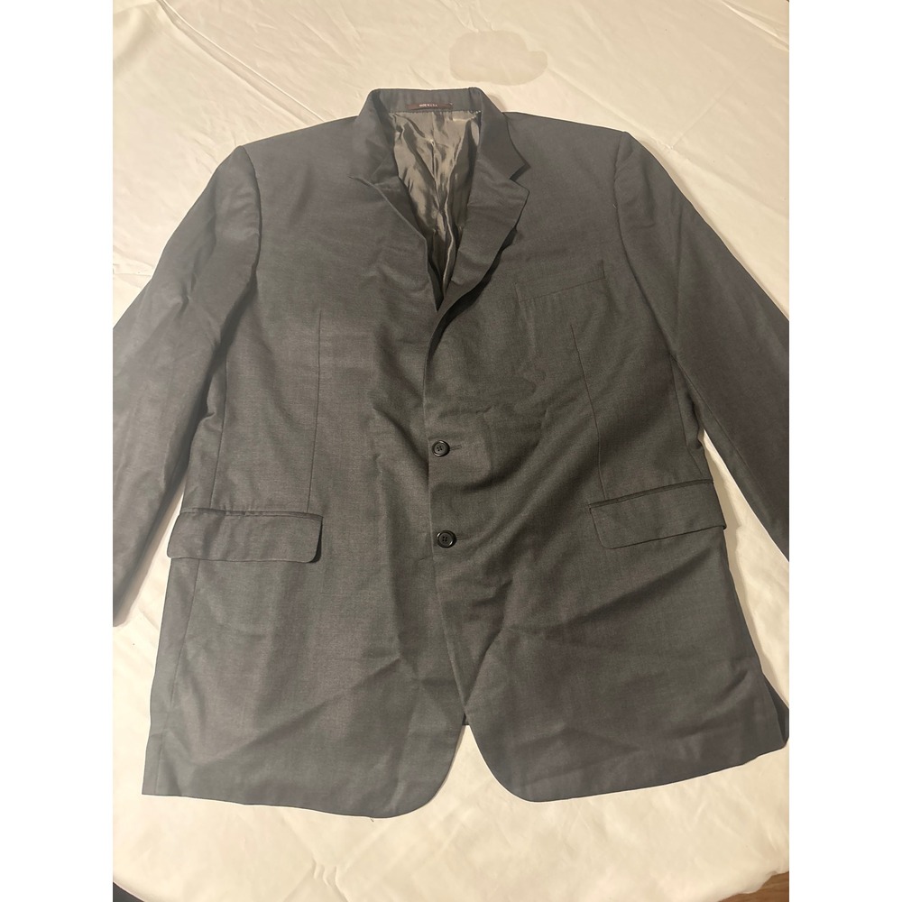 Hickey Freeman  Blazer Mens 46L  Charcoal Grey Good Two Button Wool Sport Coat
